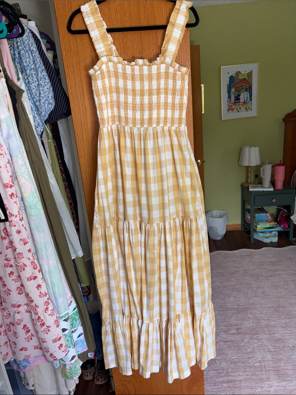 Abercrombie & Fitch Yellow and White Gingham Sundress